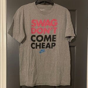 Nike Gray Tee with Vibrant Text